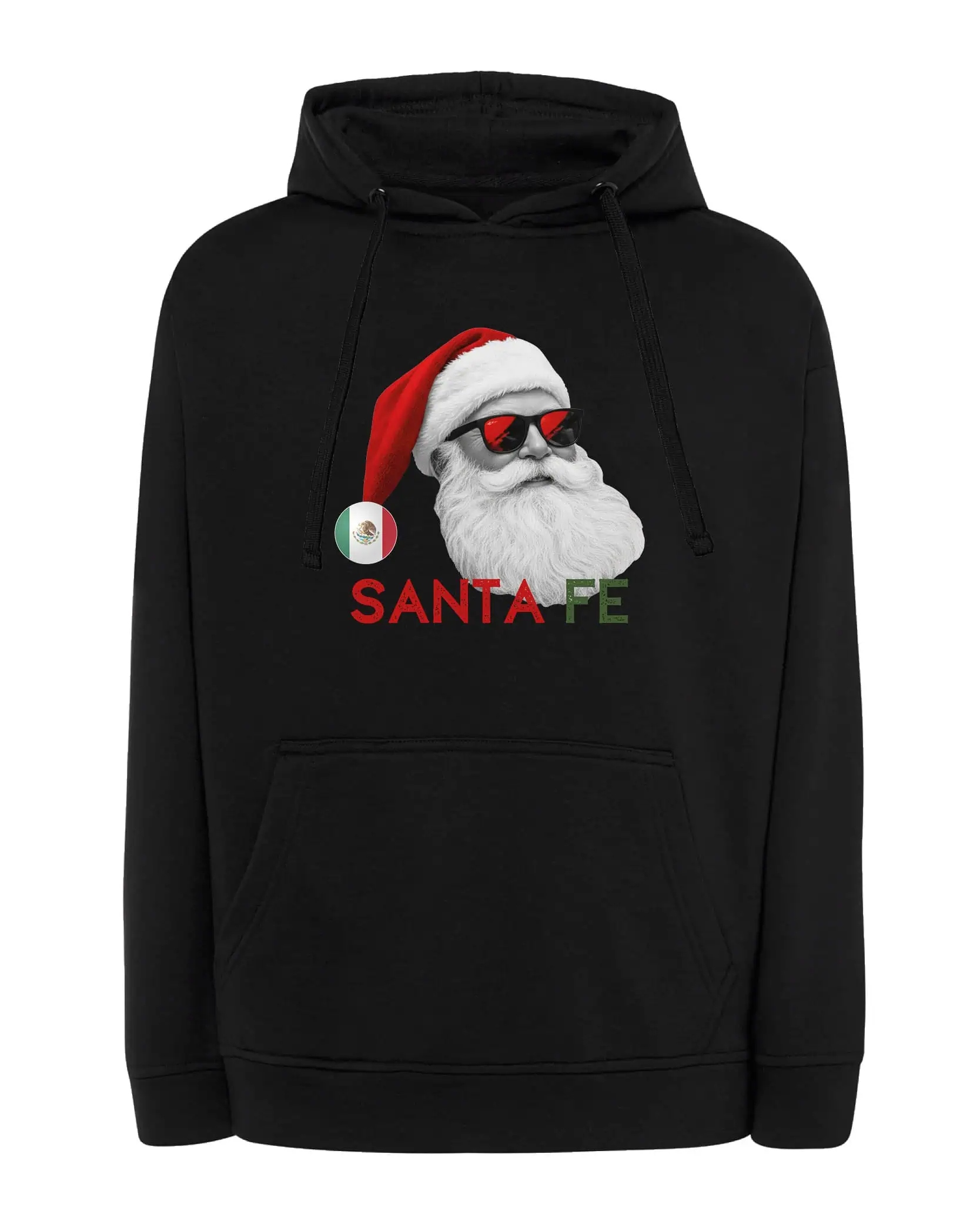Mikina s kapucí Prázdninový Mikuláš Mexiko Santa Fe Černá L