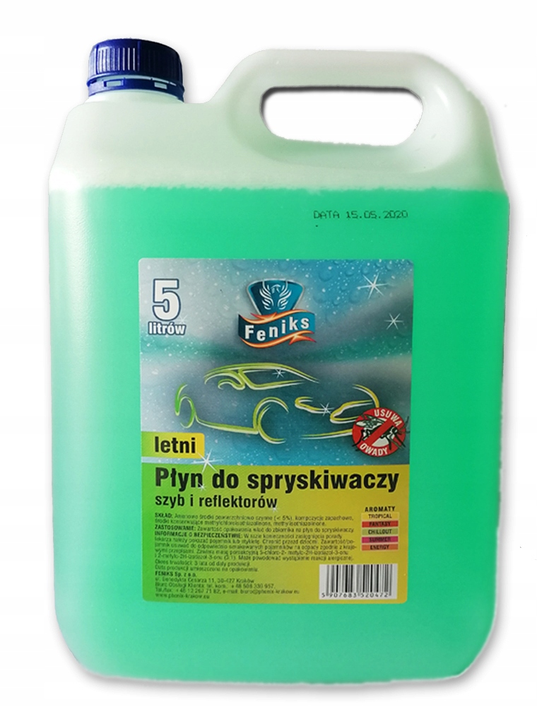 

Płyn Do Spryskiwacza Fenix Usuwa Owady 5L