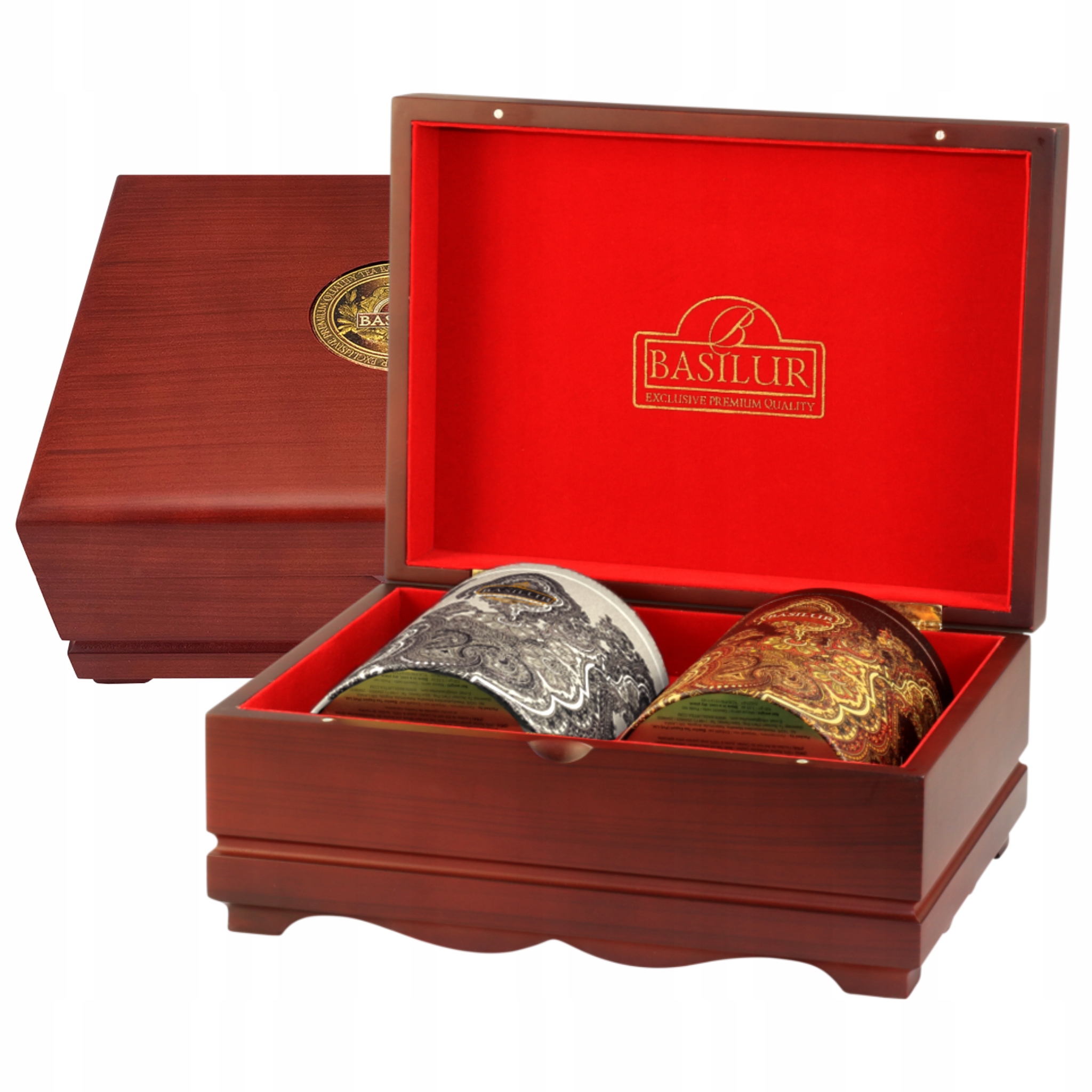 Levně Sada Basilur černých čajových lístků Orientální 2x100g Plechovky prezentér