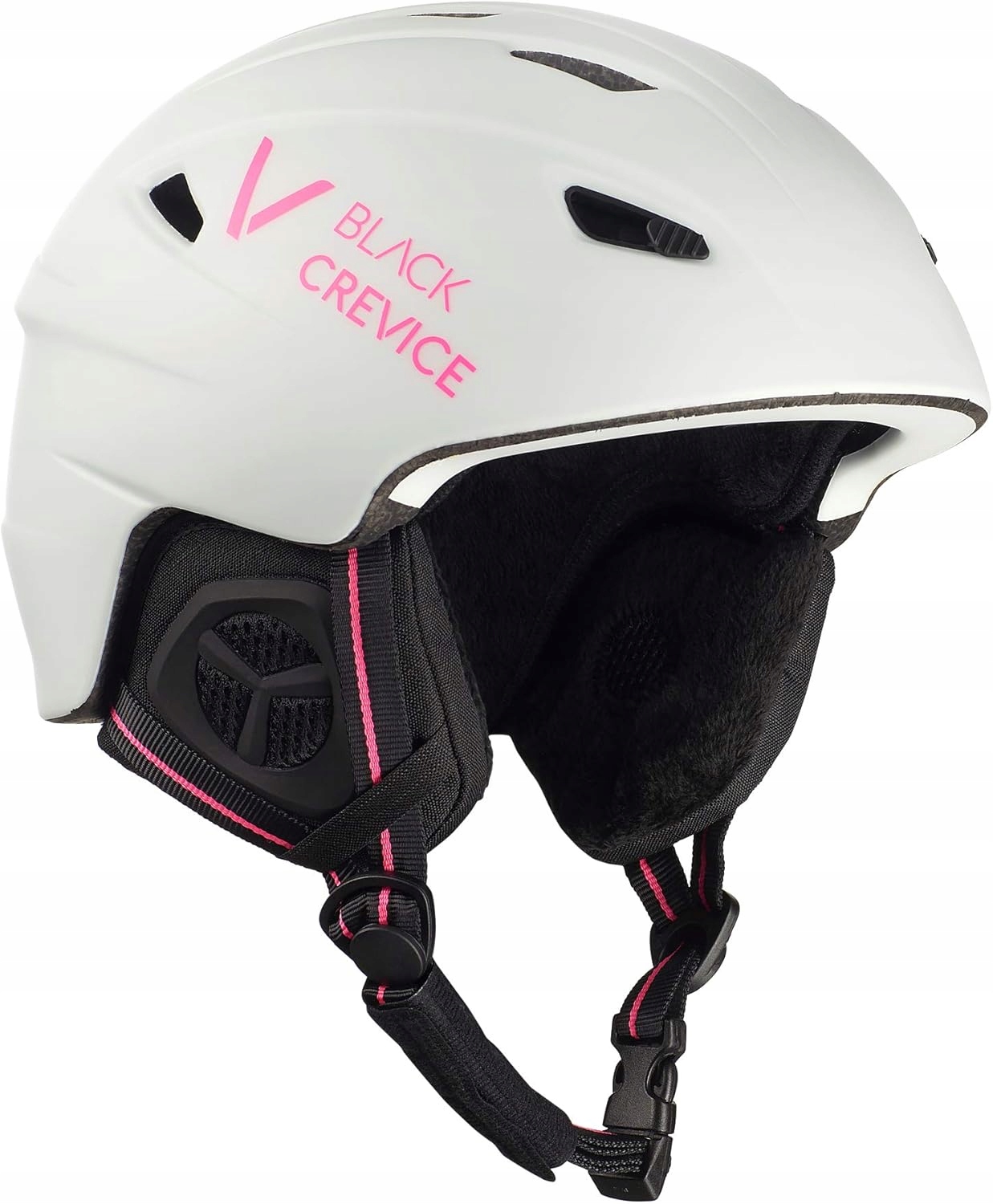 Juniorská lyžařská přilba Black Crevice Streif Matt White Pink Xxs 49-51 cm