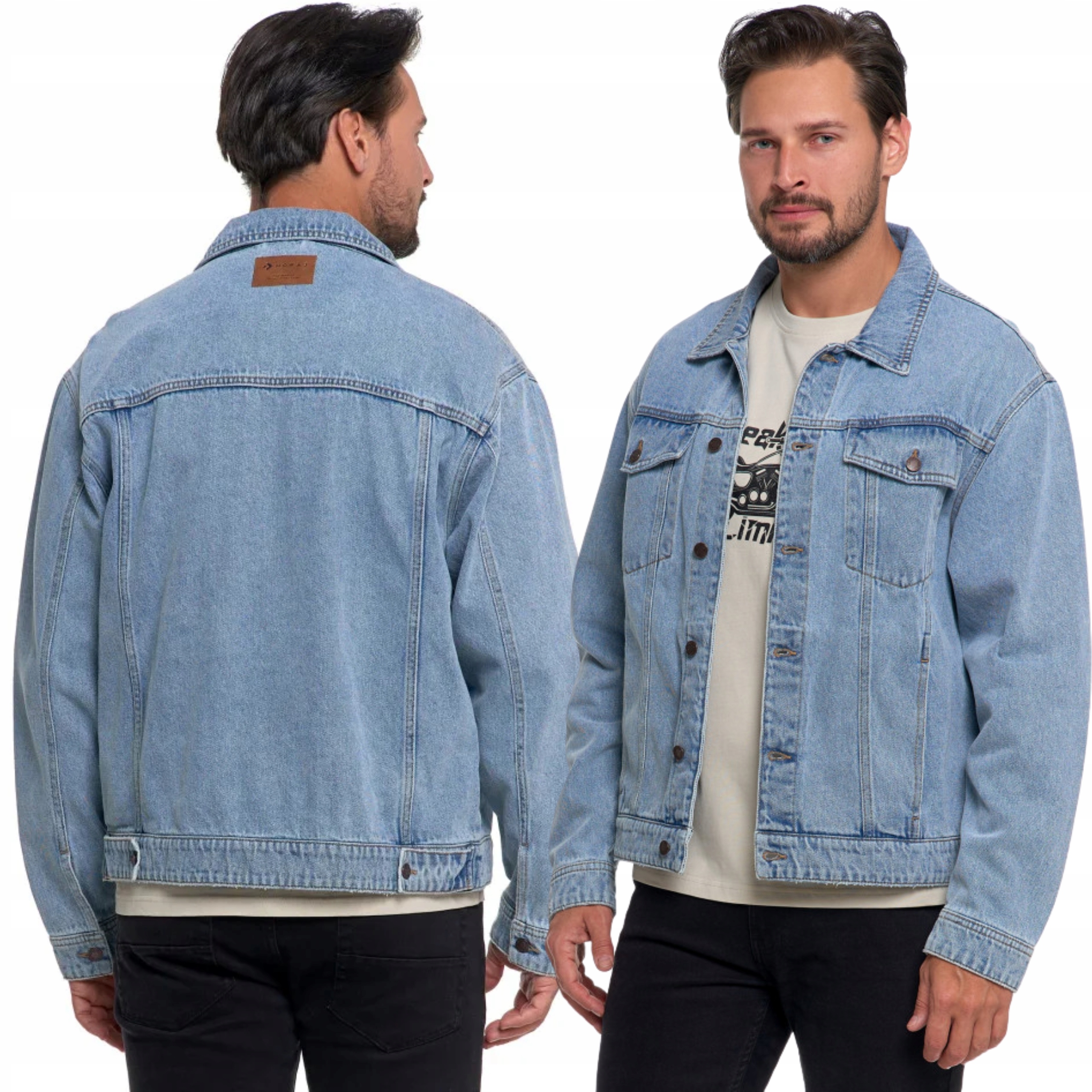 Pánská džínová bunda s knoflíky Klasická Katana Jaro Podzim Moraj XL