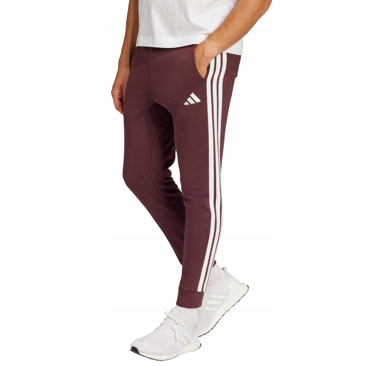 Pánské kalhoty adidas Essentials 3-Stripes Fleece vínové JD1853 S