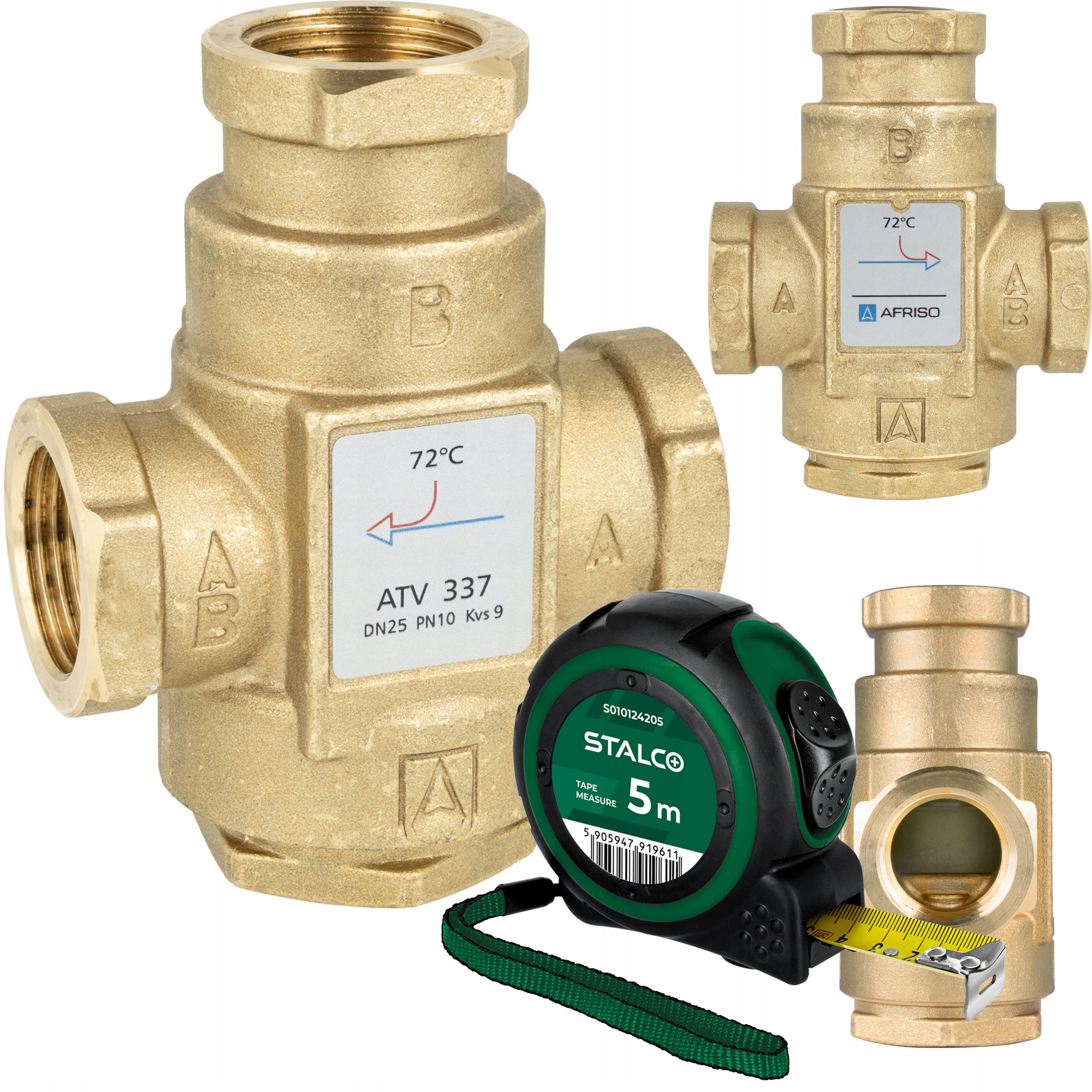 Teplotný Ventil Atv 337 DN25 Gw 1" Cal Kvs 9 m³/h Afriso 72°C Do Kotla