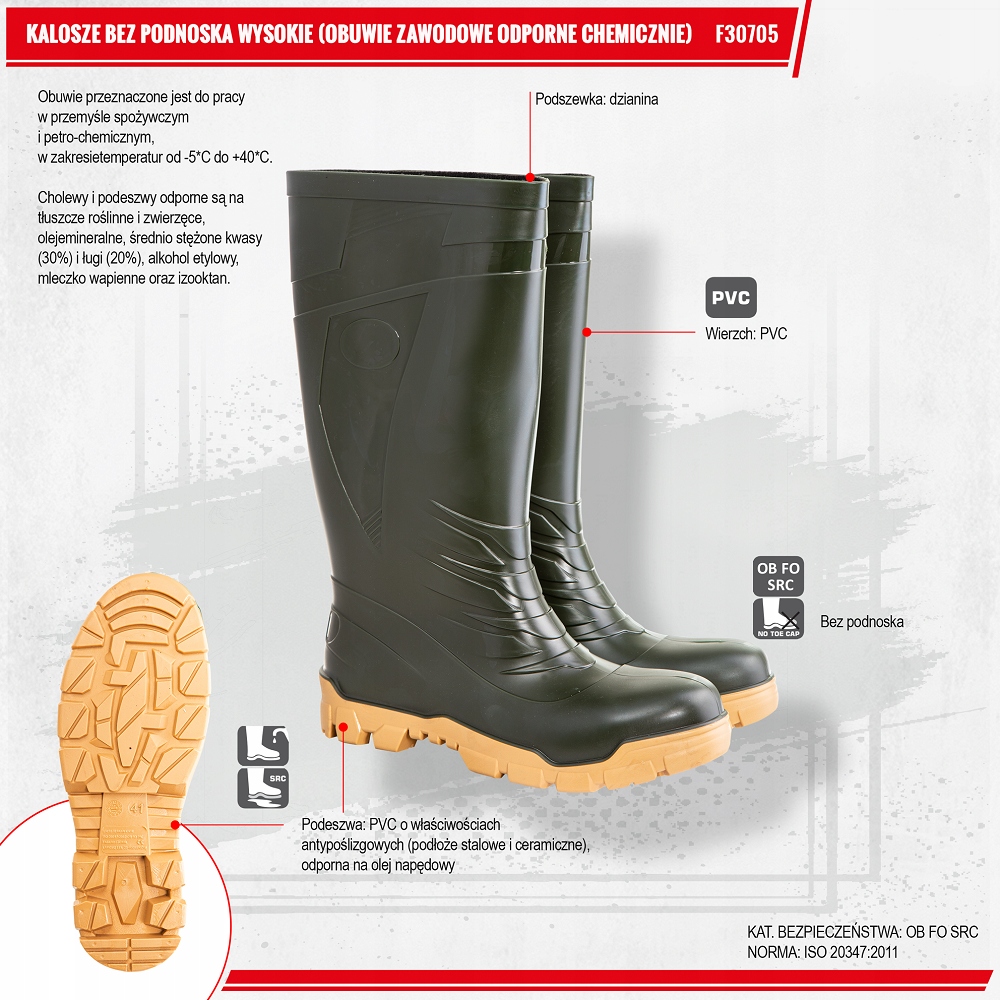 KALOSZE MĘSKIE PCV ZIEL-ŻÓŁTE F30705 LAHTI PRO 45 Rozmiar obuwia 45