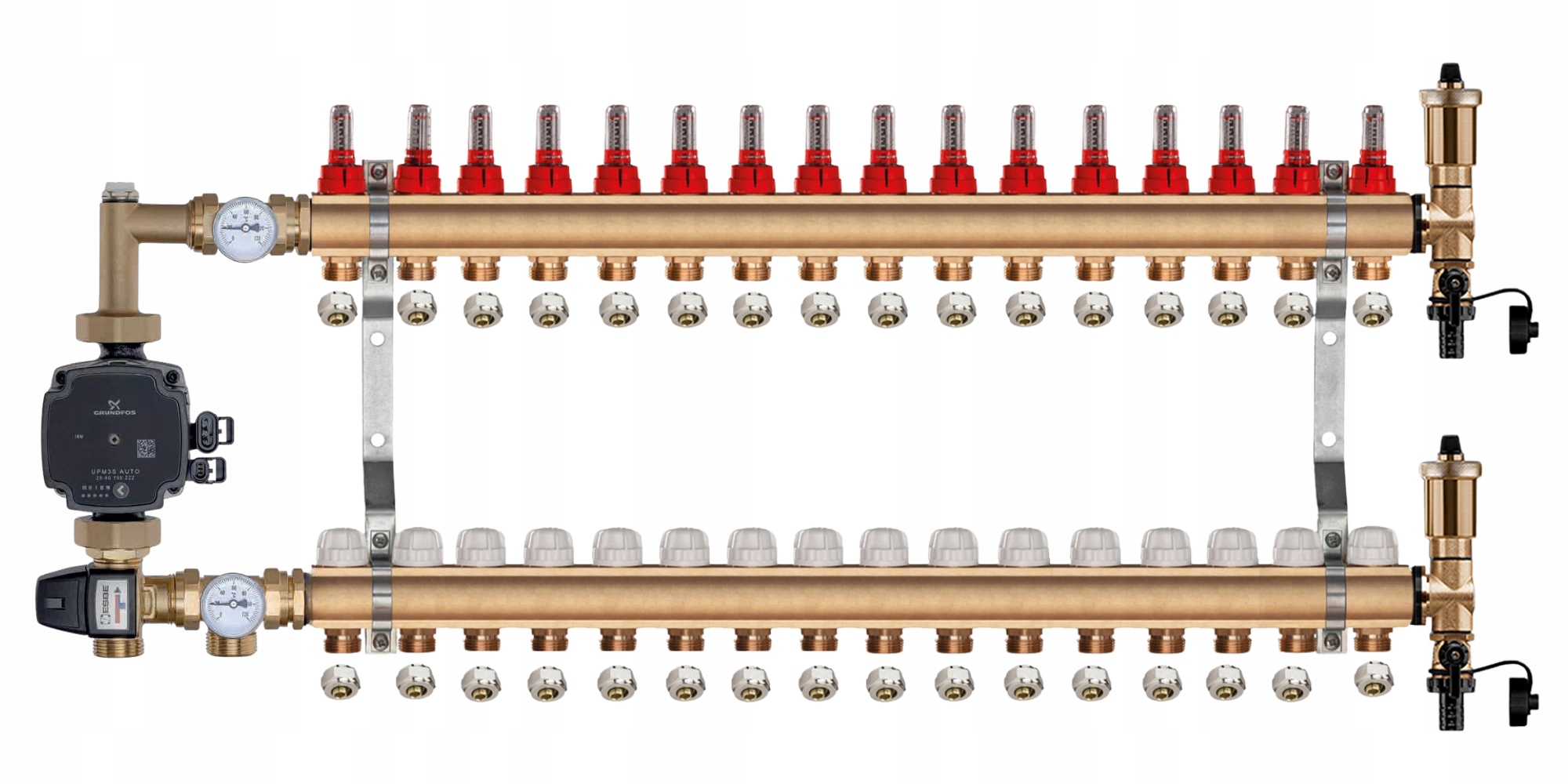 Mosazný Rozdělovač Podlahy 16 Čerpací Skupina Grundfos Pexové Spojky