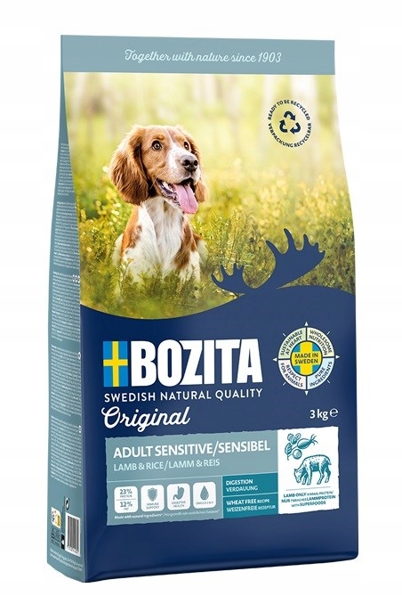 Levně Bozita Original Adult Sensitive Jehněčí a rýže suché krmivo pro psa 3 kg