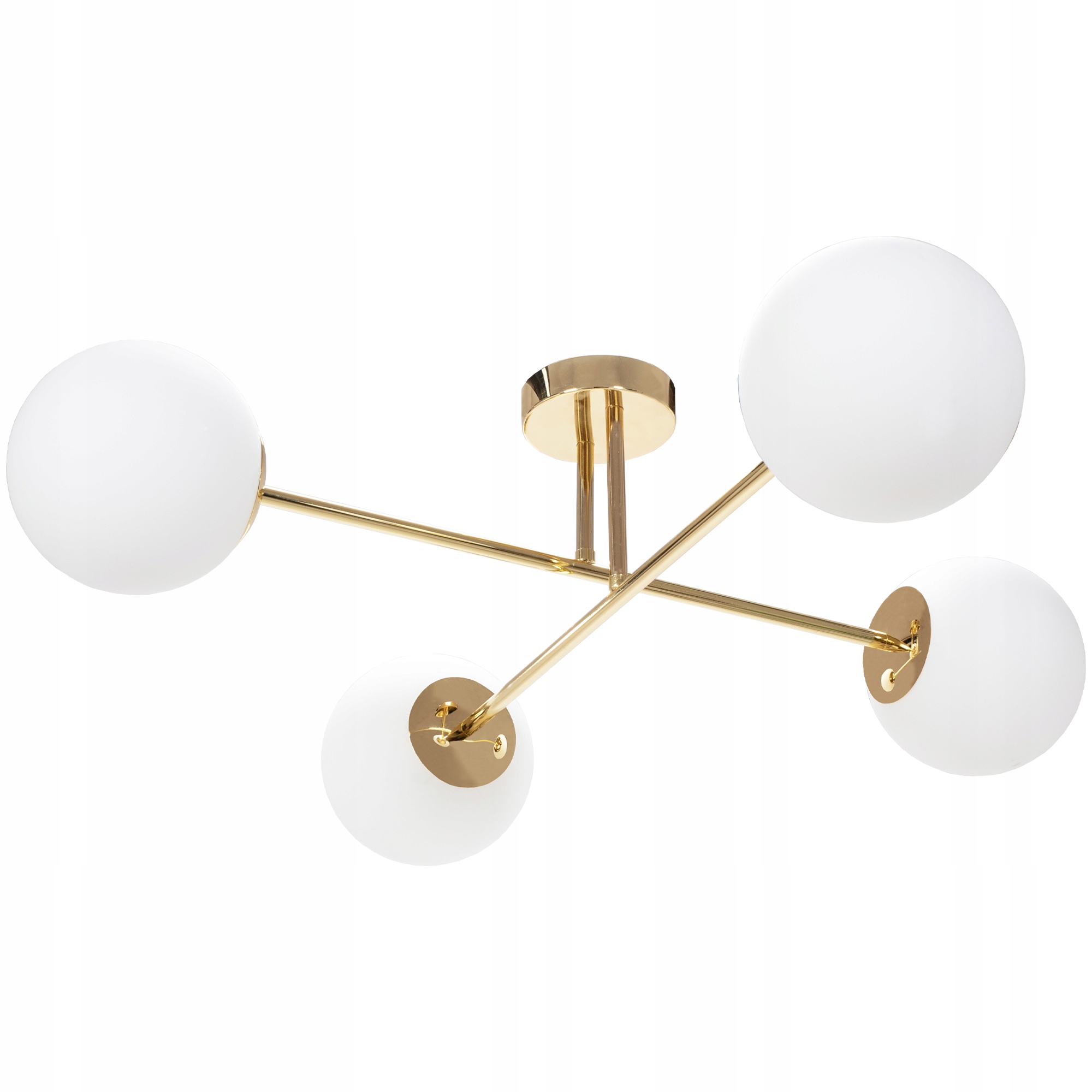 Lampa APP1248 złota sufitowa mleczne klosze 4