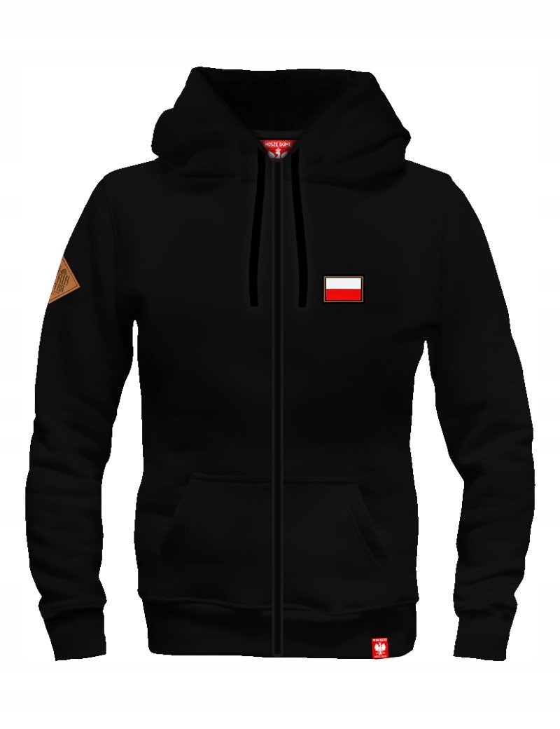Rozpinana Bluza Męska czarna Wojsko Polskie flag Orzeł Grom Żołnierz Jakość