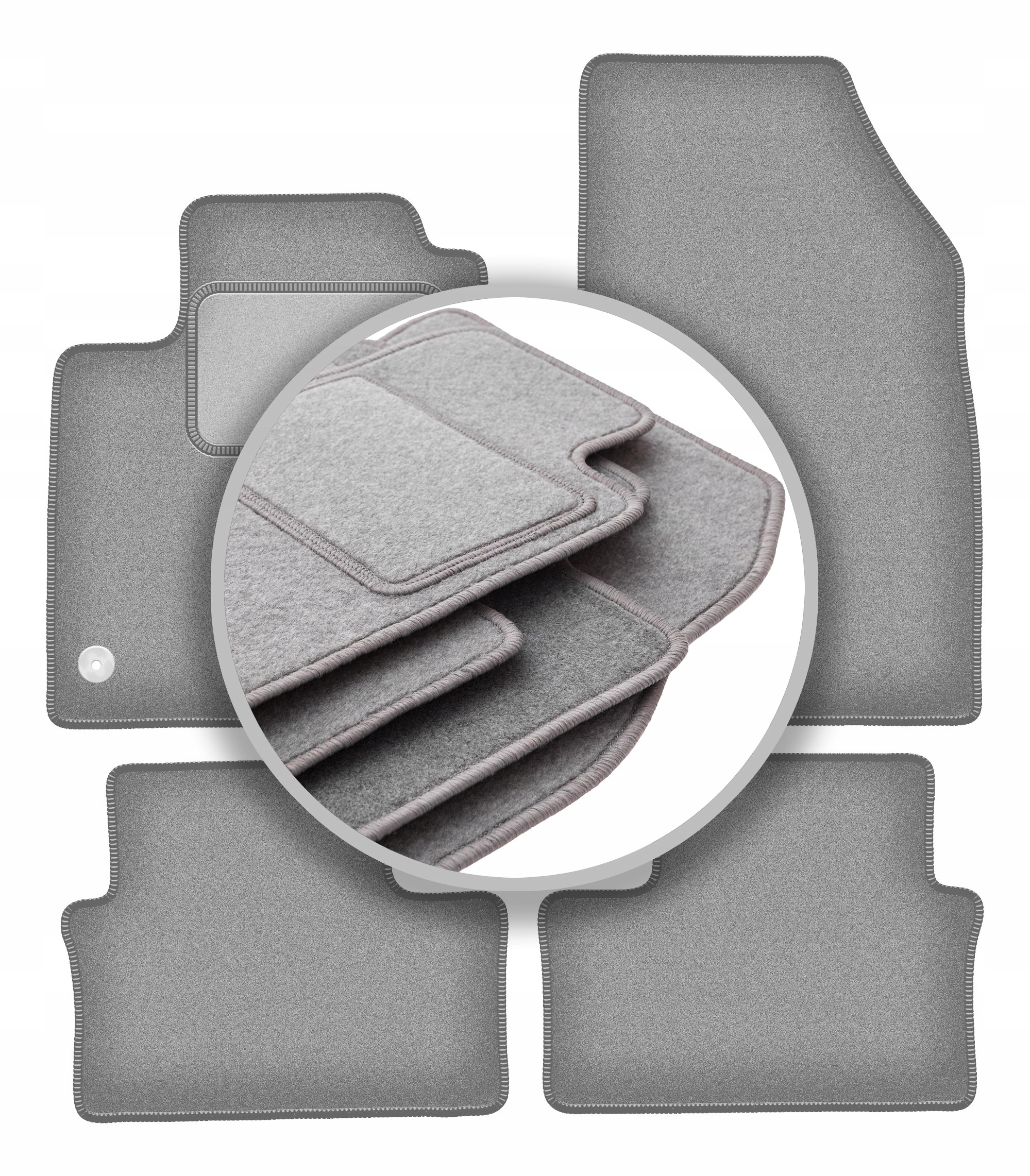 Velurové koberce Oslo šedé pro: Renault Clio V hatchback 2019-