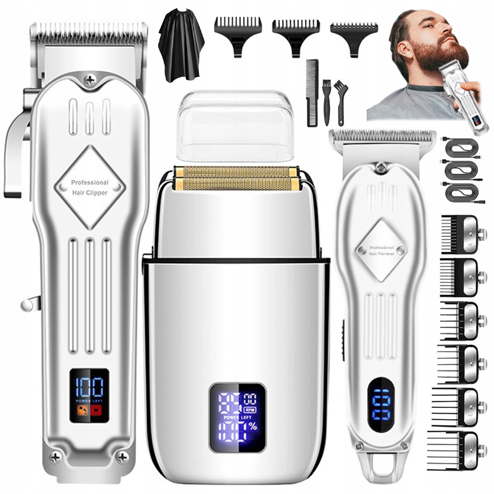 Maszynka Do Strzyżenia Trymer Do Brody Włosów Barber Usb 8W1 Bezprzewodowa
