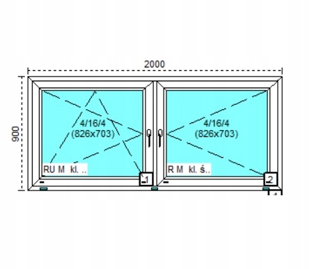 Tanie okno PCV RU+R 1x Antracyt 200x90 Materiał plastikowe