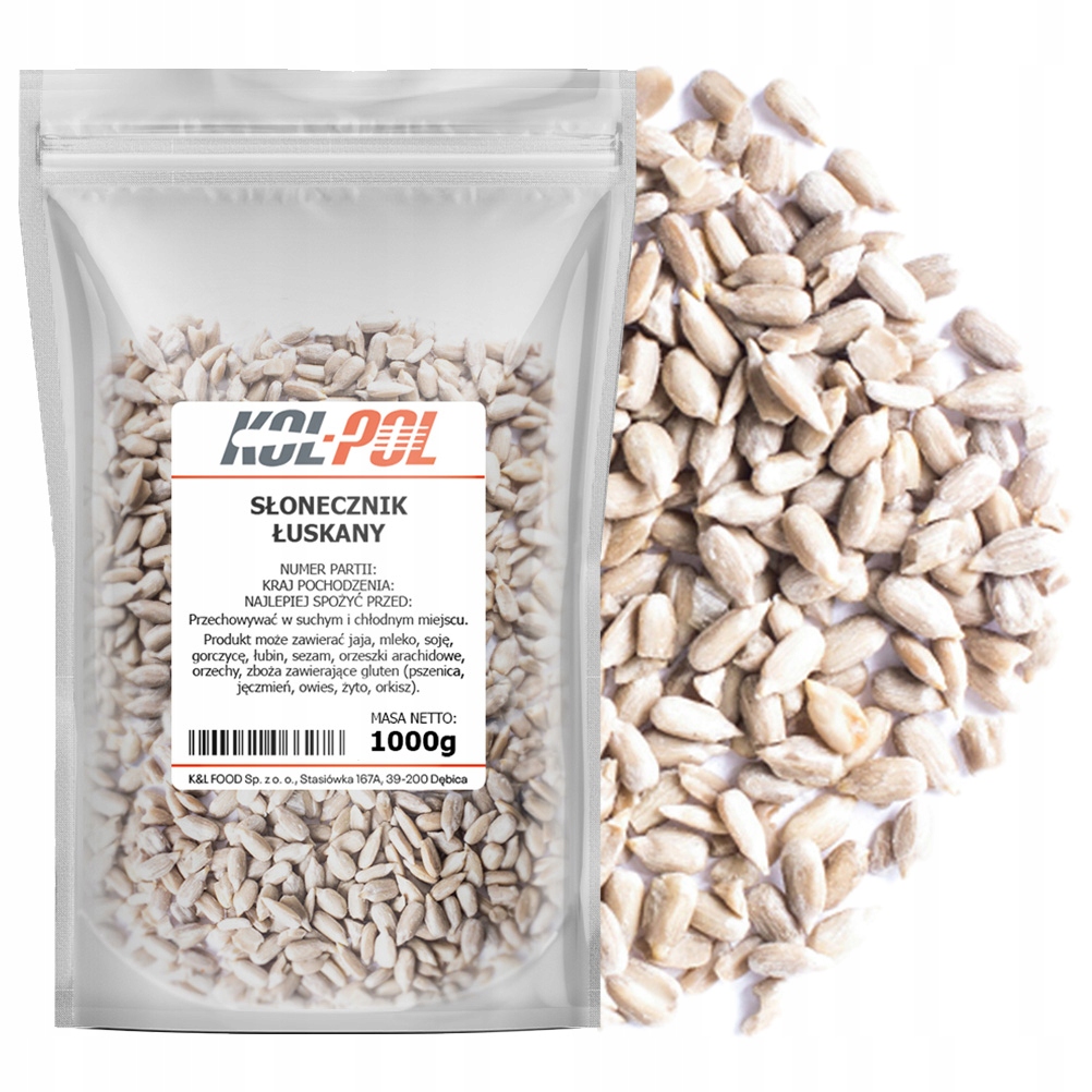 Słonecznik Łuskany 1kg Naturalny pestki słonecznika Kol-Pol