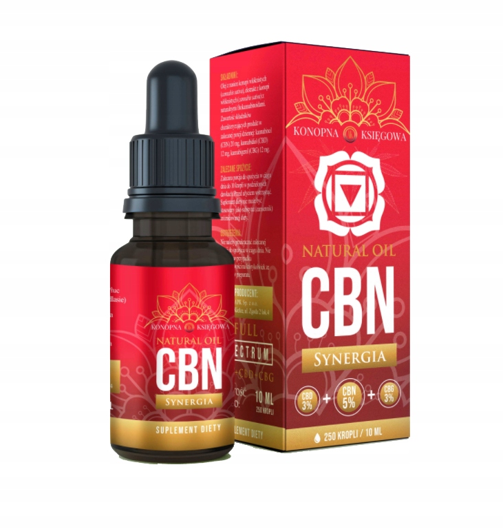 Olejek Konopny CBN 5% CBD 3% CBG 3% Synergia Suplement Diety