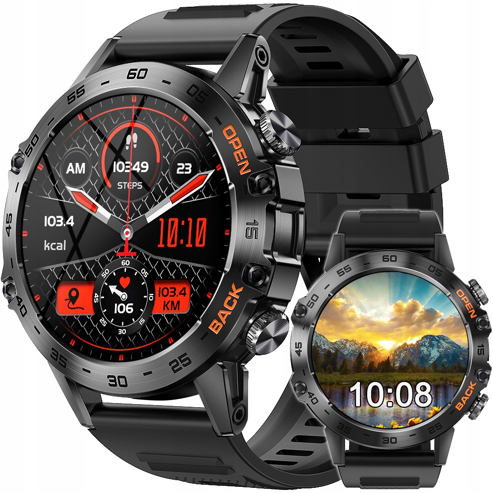 SMARTWATCH ZEGAREK MĘSKI MENU PL SPORT PULS ROZMOWY SMART WATCH WODOODPORNY Kompatybilność systemowa Android iOS Windows Phone