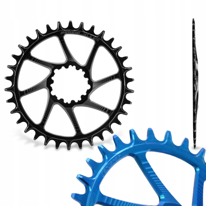 Garbaruk Direct Mount Mtb ChainRing Sram 3-Bolt Round Boost 34 zubů modrá