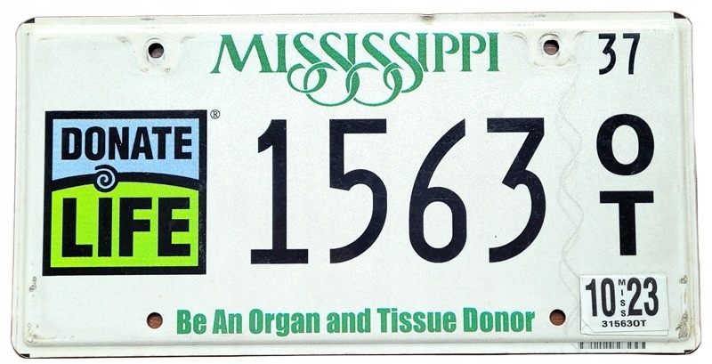 Mississippi - tablica z USA dla kolekcjonera