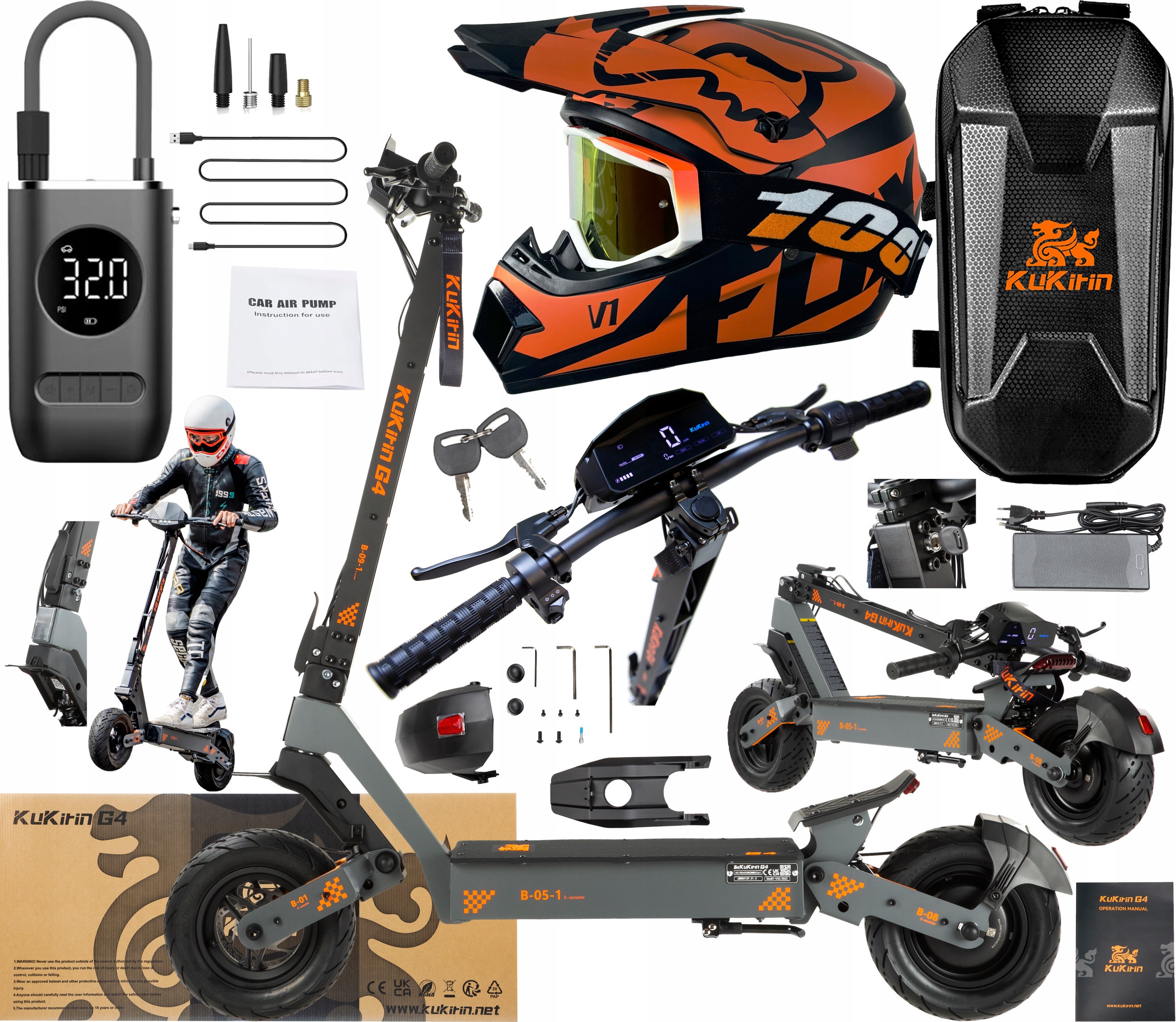 2026 Kukirin G4 Elektrická vozidla 2000W 70KM/H 60V 20AH 75KM 11" +Dárek