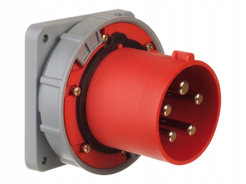 Silová tabuľová zástrčka 125A, 5 kolíkov Pce 645-6