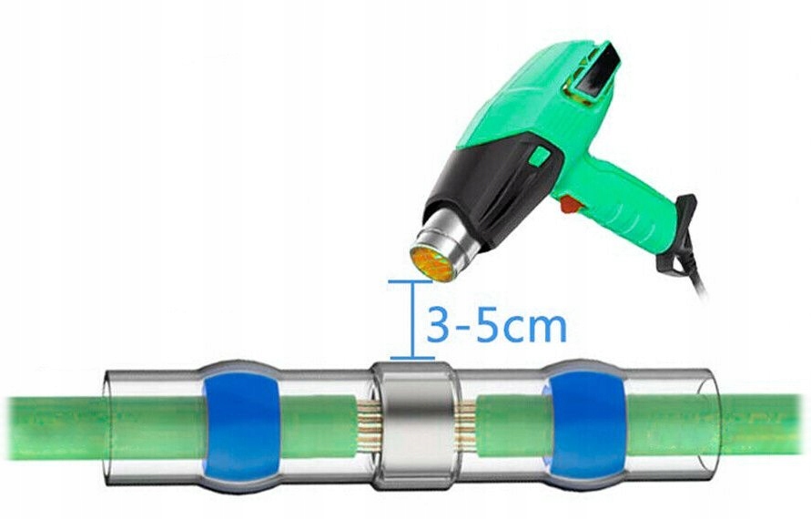 DUŻY ZESTAW SZYBKOZŁĄCZKI TERMOKURCZLIWE ZŁĄCZKI Z CYNĄ 100szt KOSZULKI Kod producenta 40782