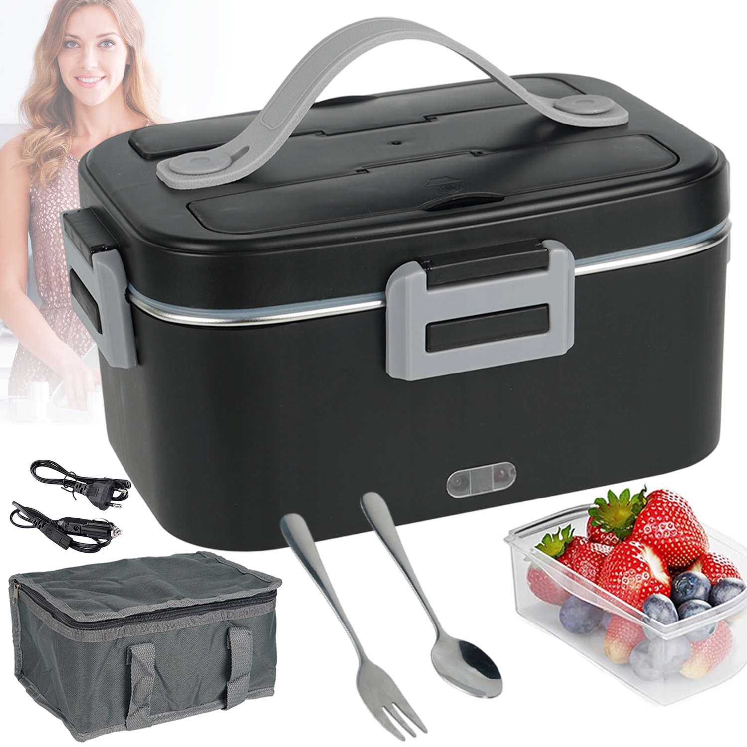 Obědový Box Elektrický Ohřívač Termoska Na Oběd S Lžičkou 1.8 L