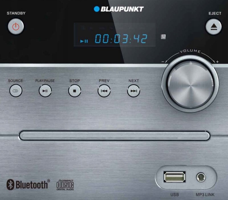 MINI WIEŻA STEREO BLUETOOTH BLAUPUNKT RADIO FM CD MP3 2 GŁOŚNIKI MS12BT Kod producenta MS12BT