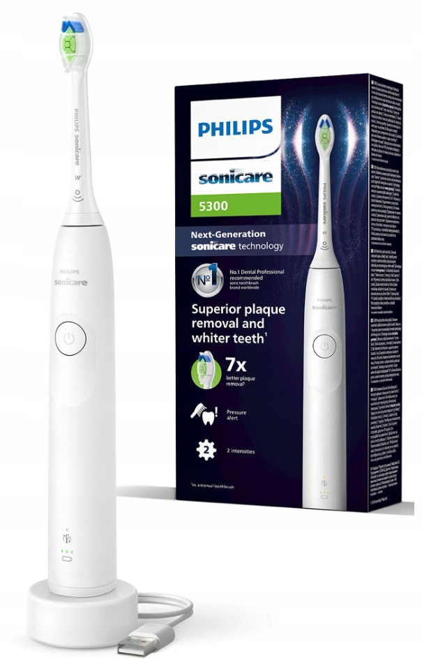 Szczoteczka Soniczna Philips Sonicare 5300 Protective Clean Do Zębów Biała