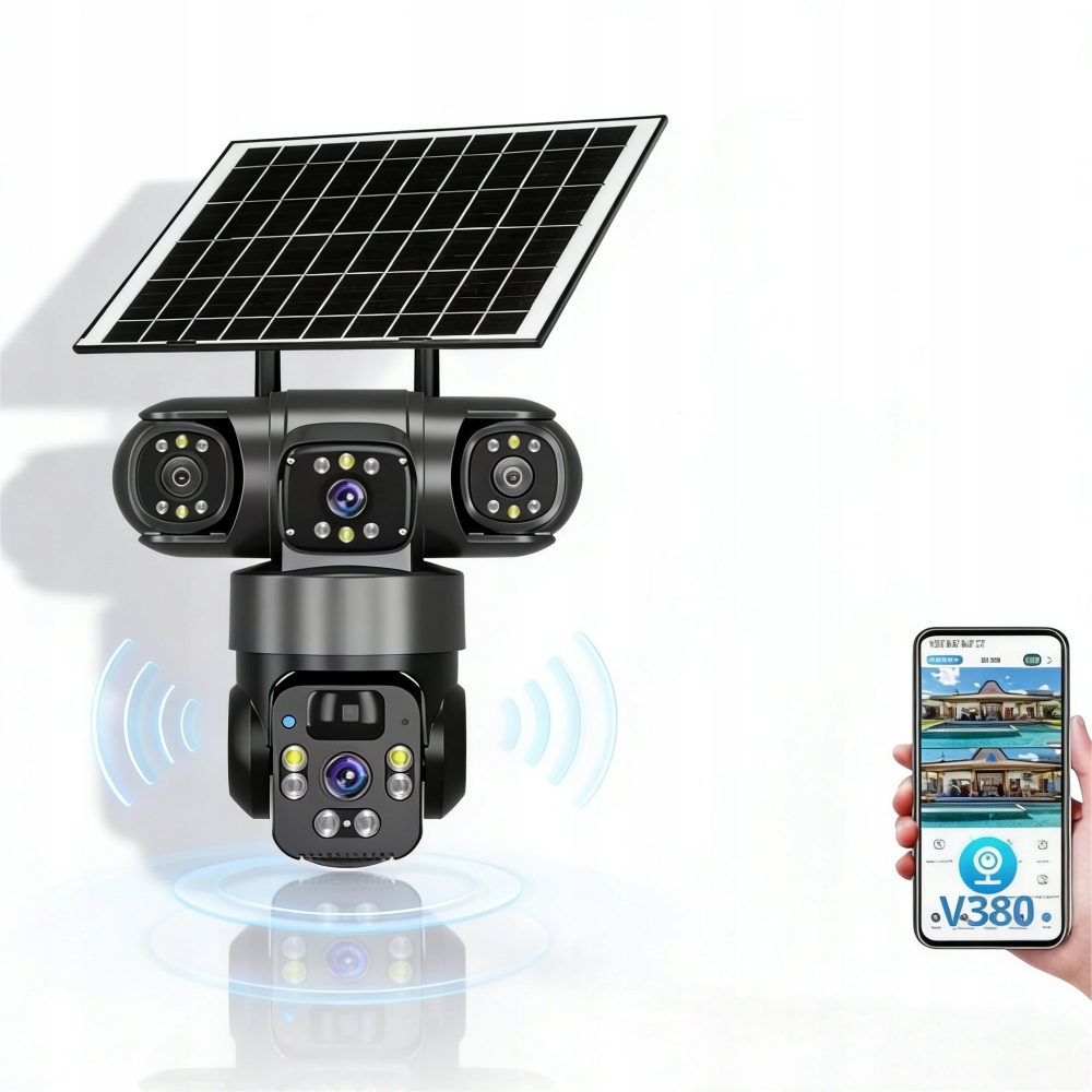 Vonkajšia solárna kamera 4K 12MP 2 objektívy, Sim karta 4G Lte