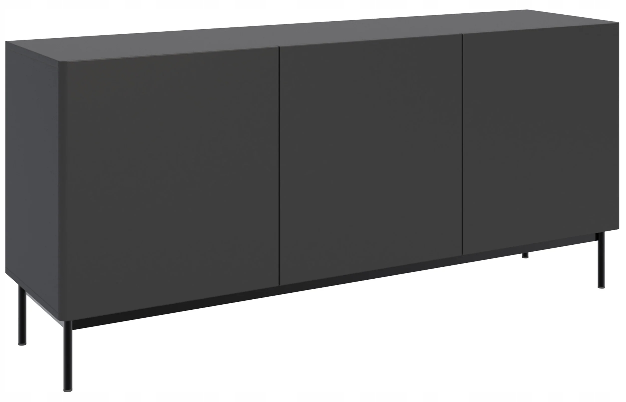 Třídveřová Rtv skříňka Olio vysoká 160 cm, černá