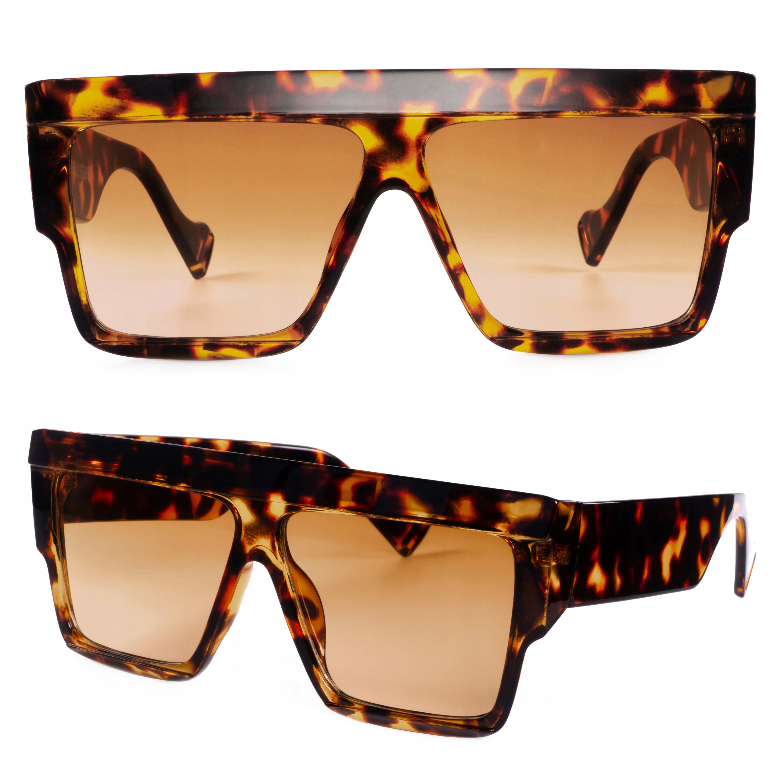 

Okulary Duże Proste Glam Panterka Uv 400 Oversize