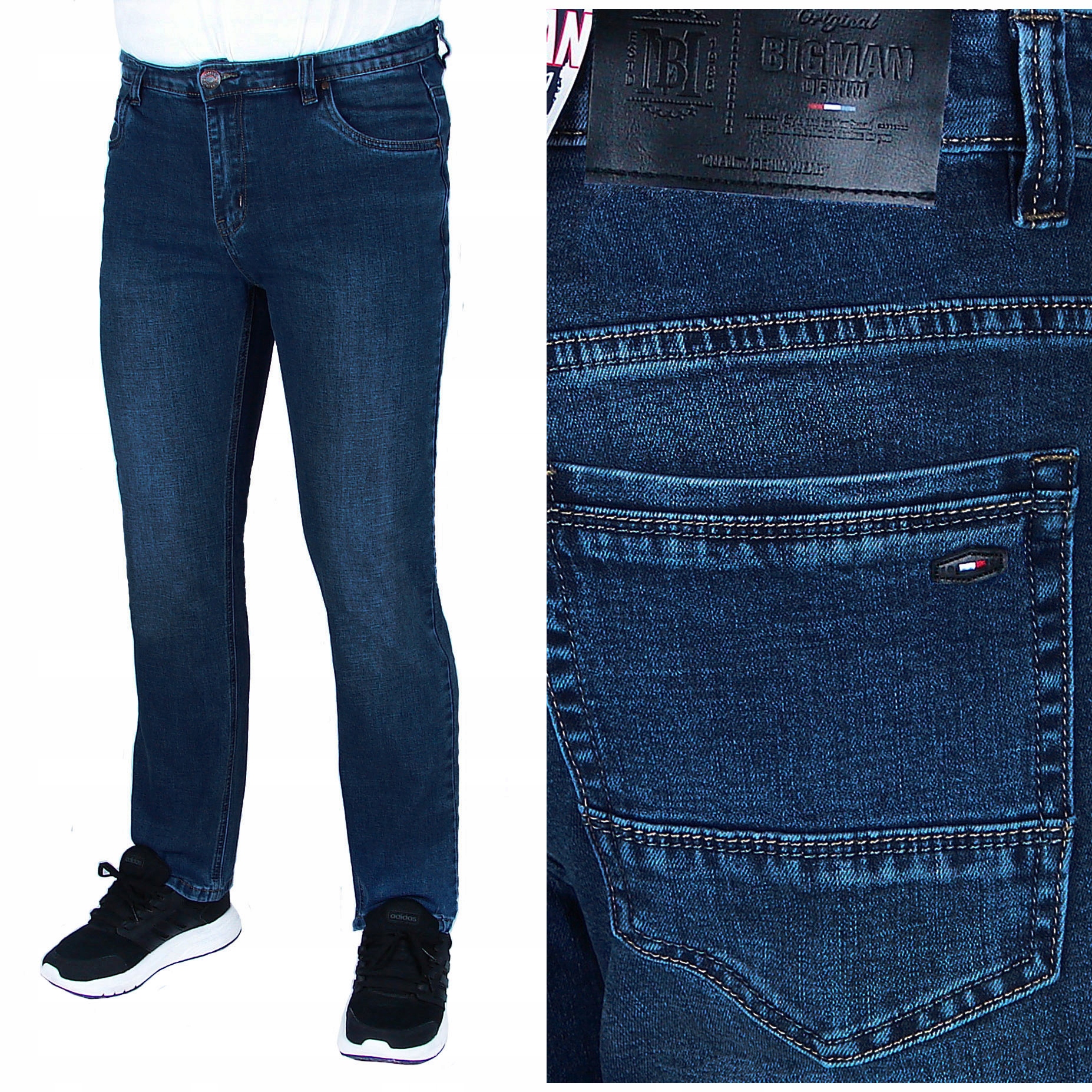 SPODNIE MĘSKIE JEANSOWE W 45 L 32 W118 -122 cm