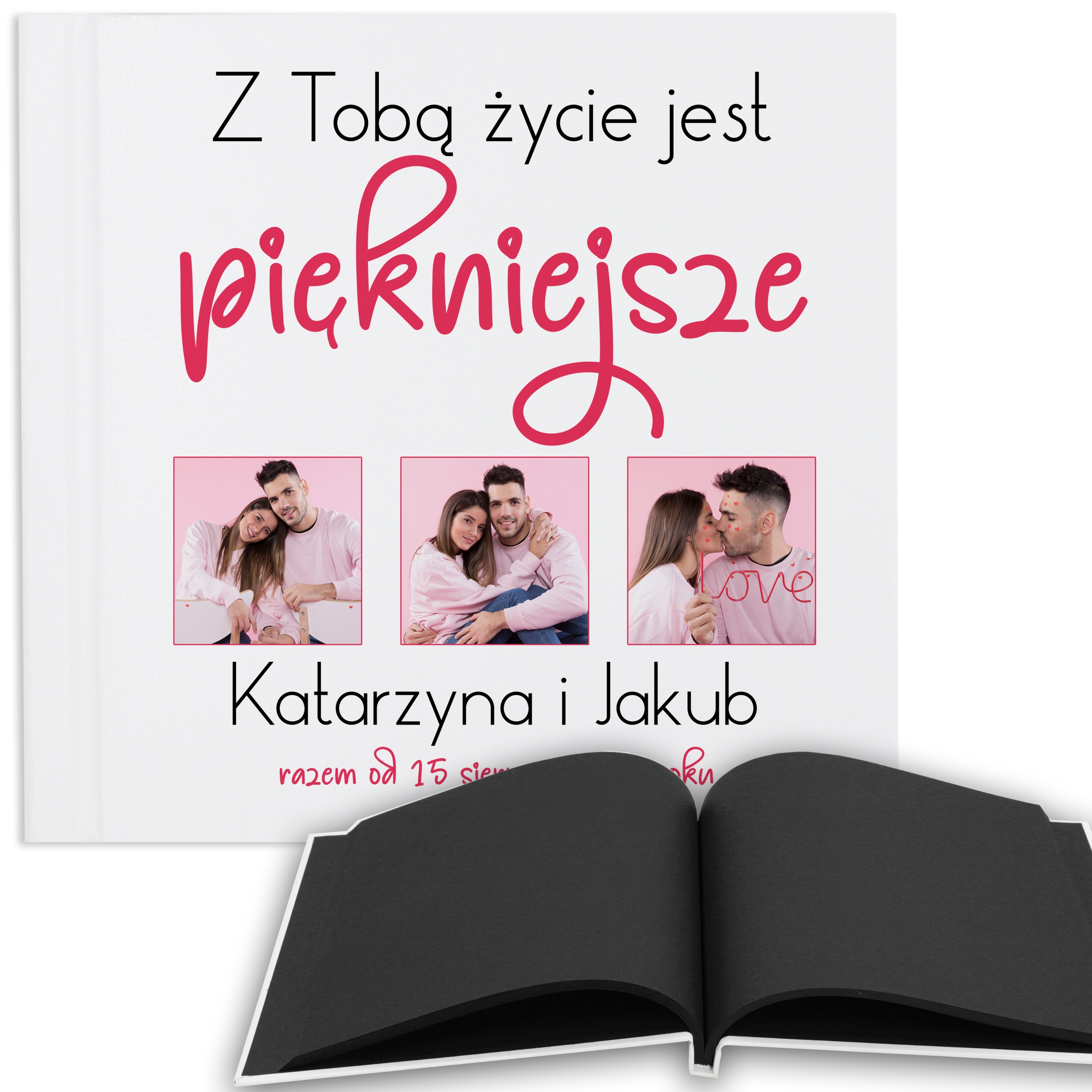 Fotoalbum Dárek K Valentýnu Jména Datum Pro Páry 100 stran Černé