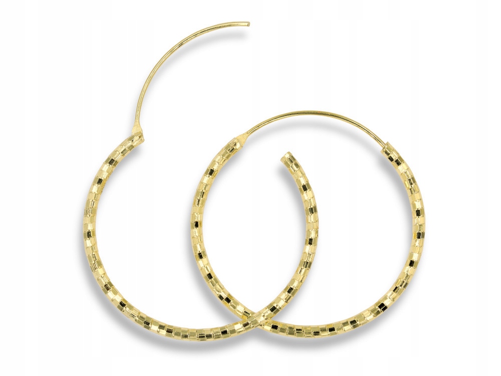 

Kolczyki Srebrne Złocone Złote Koła Kółka 3cm