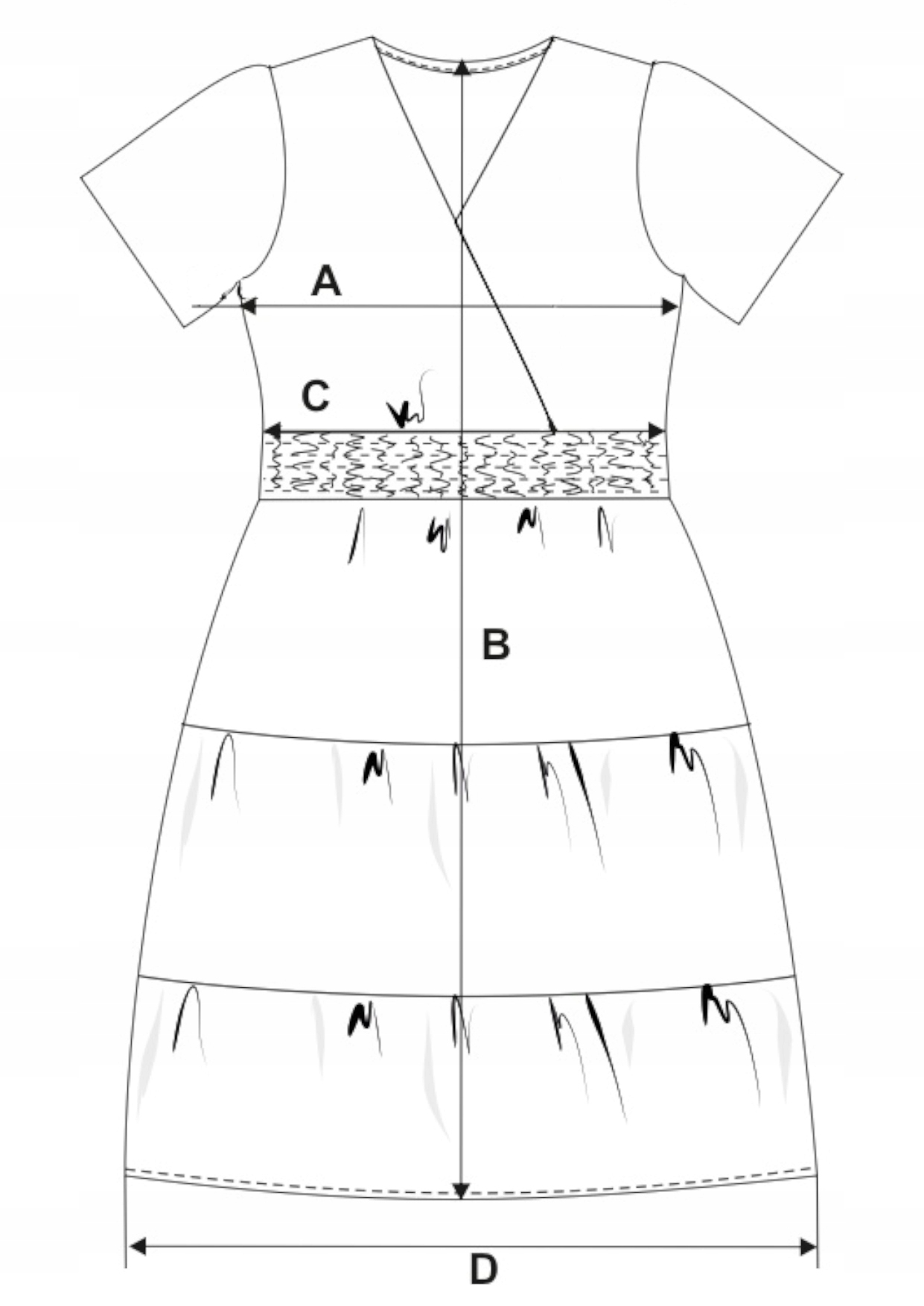 SUKIENKA DAMSKA ROZKLOSZOWANA Modny Motylkowy Rękaw Zwiewna Letnia MORAJ XL Wzór dominujący mix wzorów