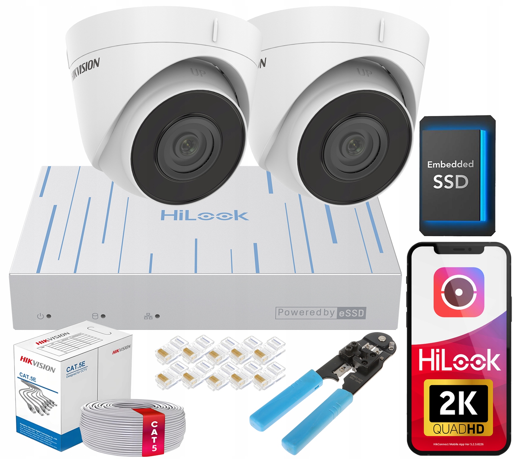 Ip monitorovanie Hikvision2 súprava kamier 4Mpx PoE rekordér 4 kanály