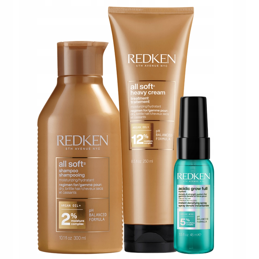 Redken All Soft Nawilżający Szampon 300ml i Maska 250 ml do Włosów