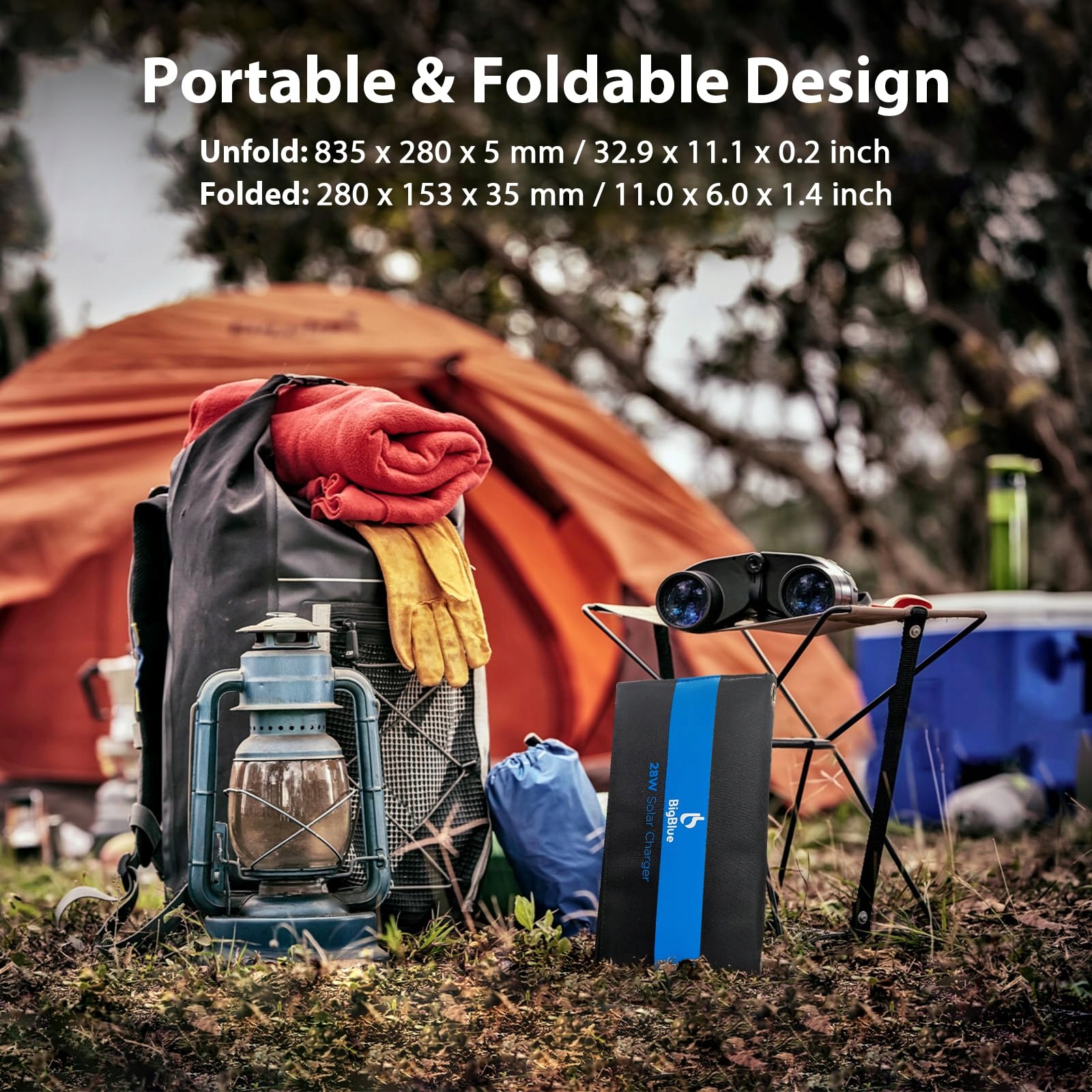 BIGBLUE 28W Przenośna Ładowarka Słoneczna 2-Port USB IPX4 — miniatura 6