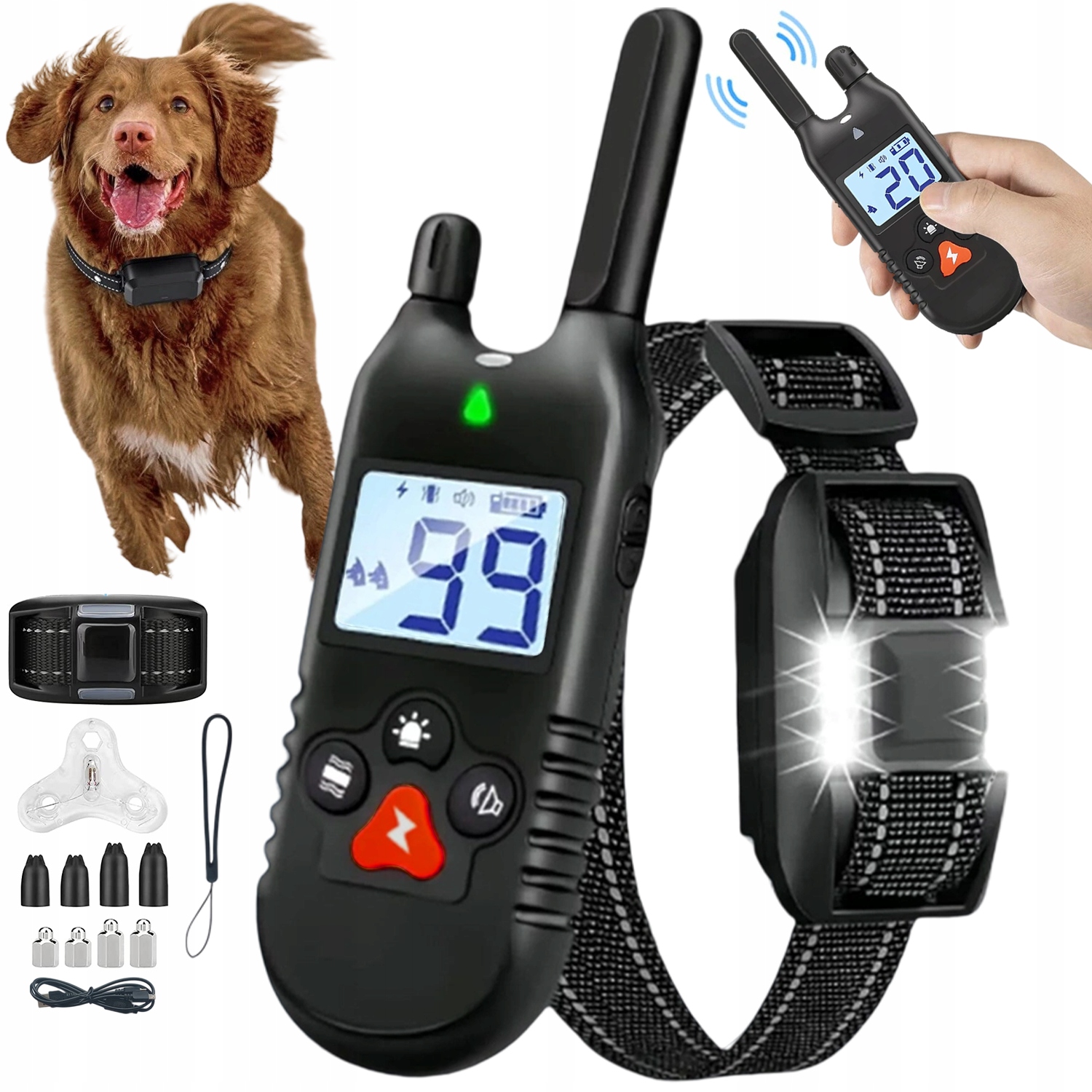 Levně Elektrický Výcvikový Obojek Pro Psa S Dálkovým Ovládáním, 3 Režimy Dosahu 3000 Ft LCD