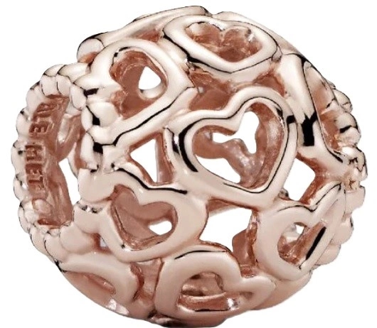 Přívěsek Charms Pandora Růžová Ažurová Srdíčka 780964