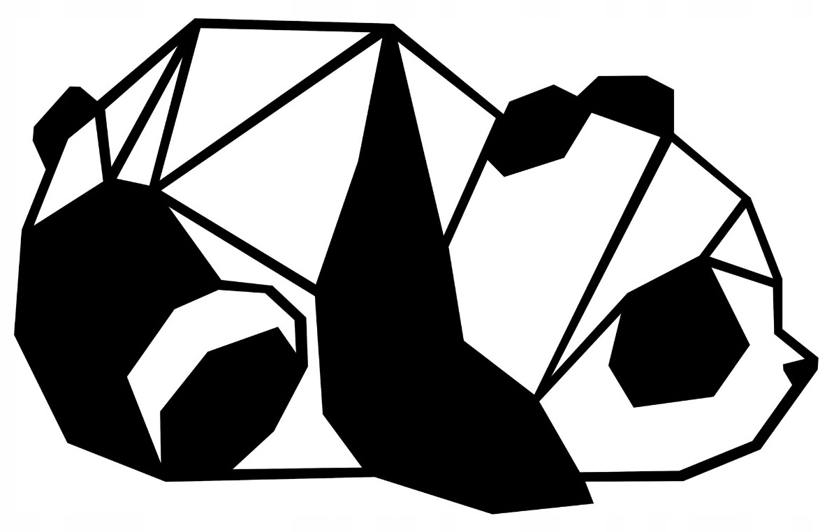 Geometrická 3D nástěnná dekorace Panda 60 cm