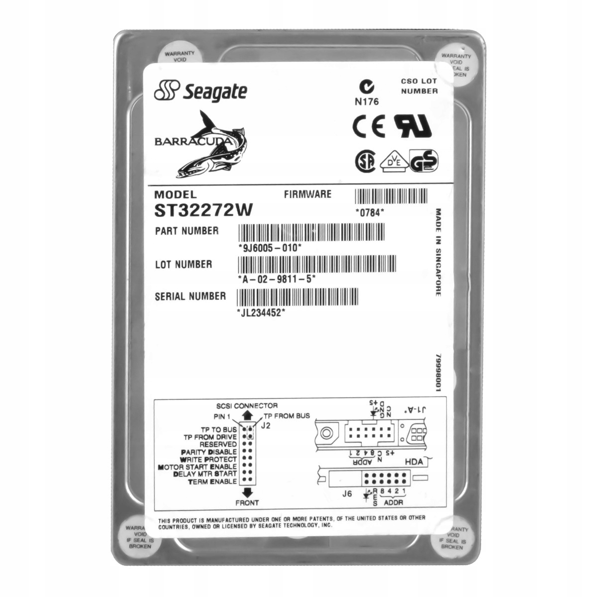 Seagate Barracuda 2.26GB 7.2K Scsi 3.5'' ST32272W