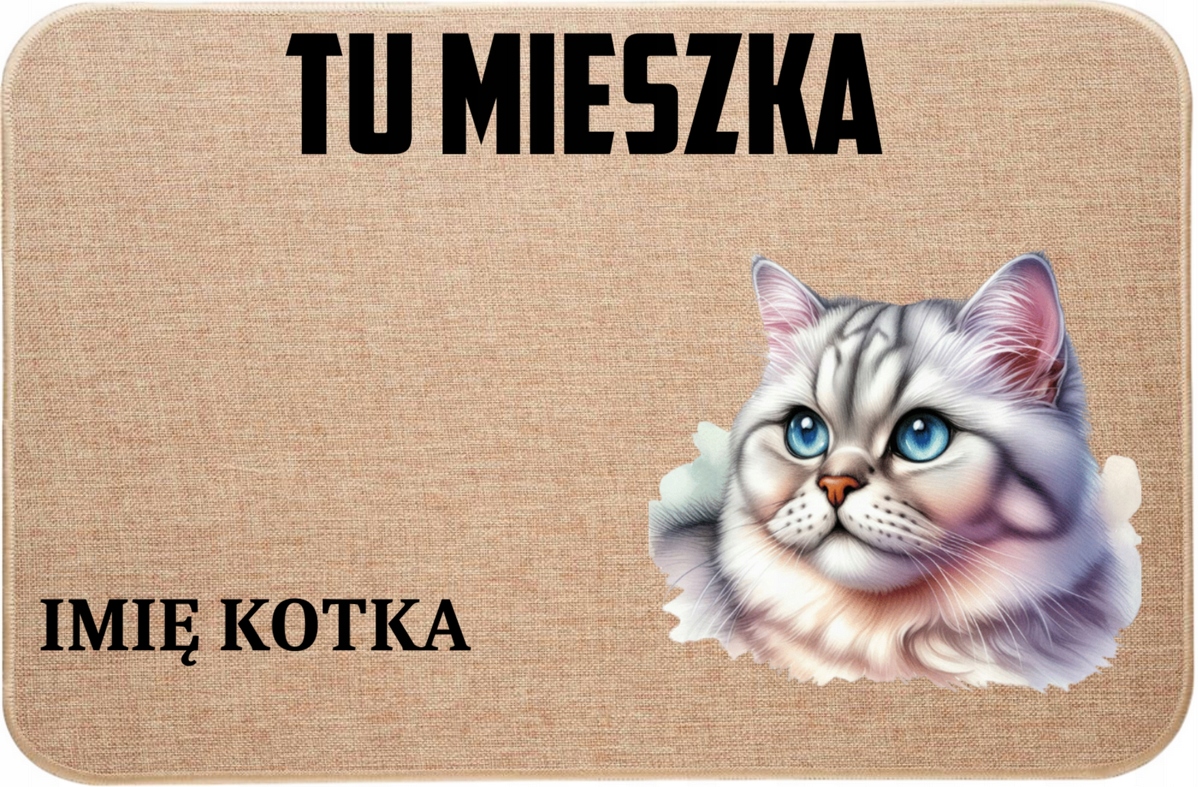 Lněná Vstupní Rohožka S Kočkou Tu Bydlí Jméno Kočky Dárek