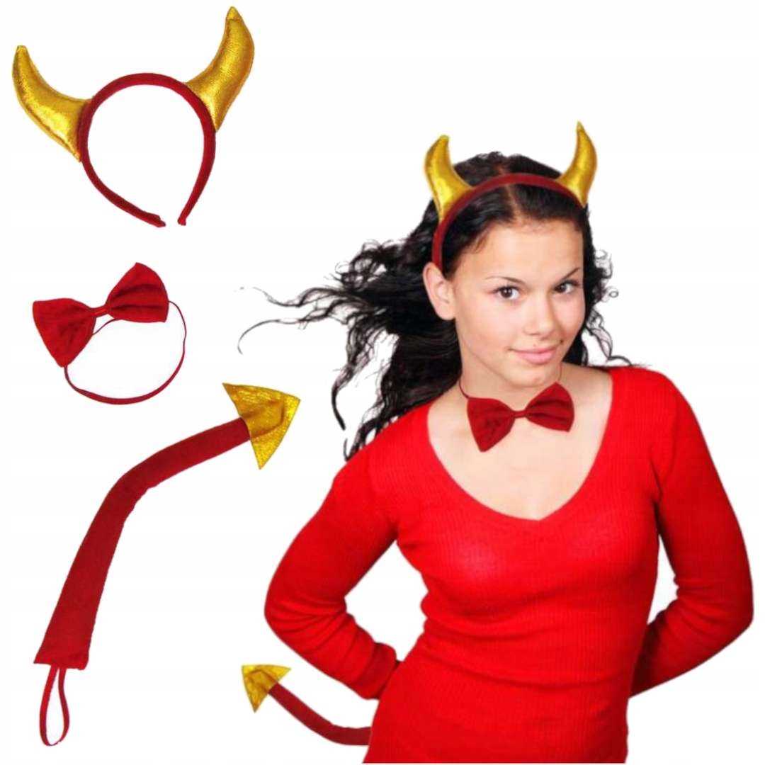 zestaw DIABLICA diabeł DIABEŁEK ogon ROGI opaska