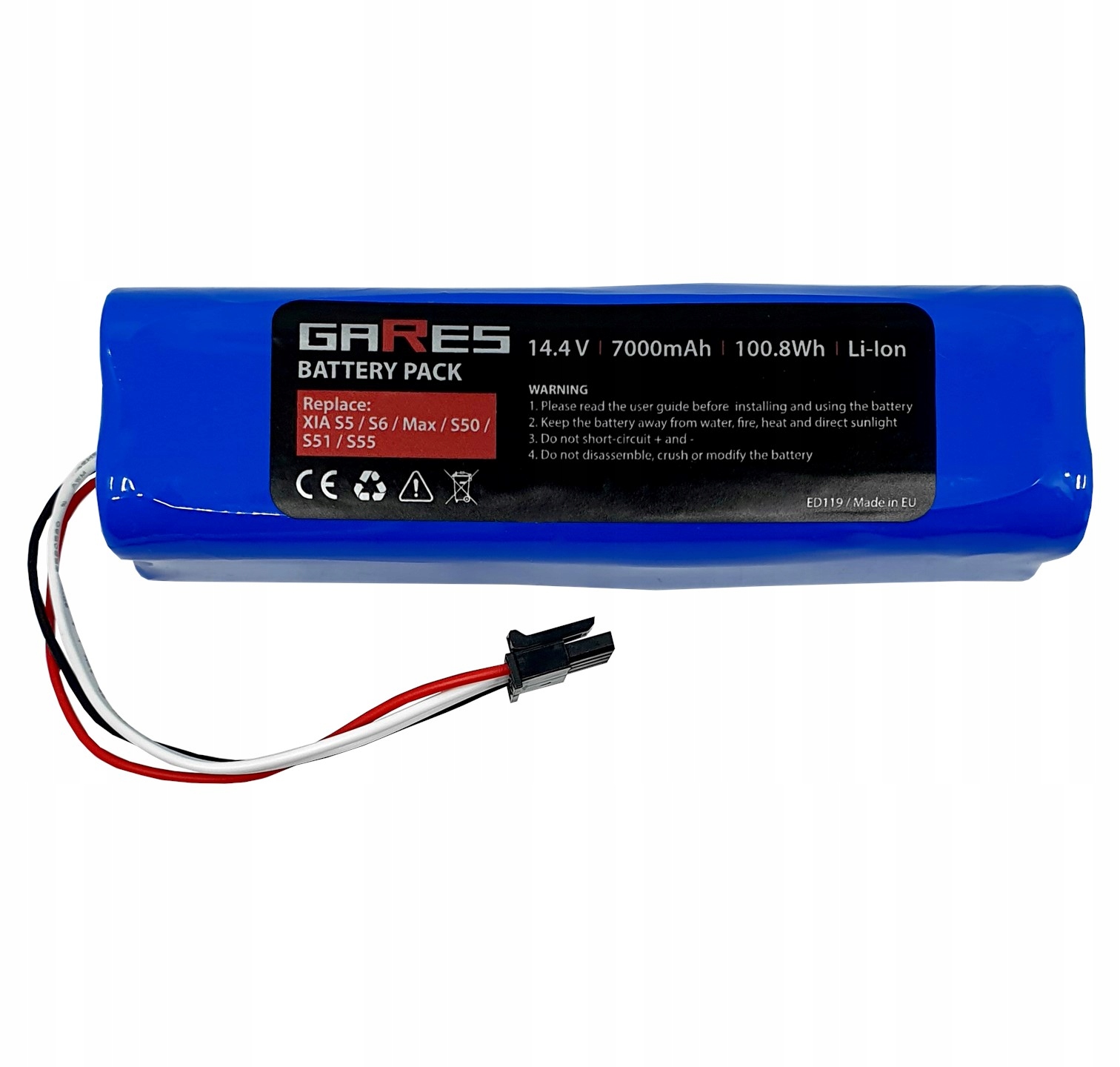 Bateria do Xiaomi Roborock S50 S51 S55 14,4V 7,0Ah Kolor dominujący niebieski