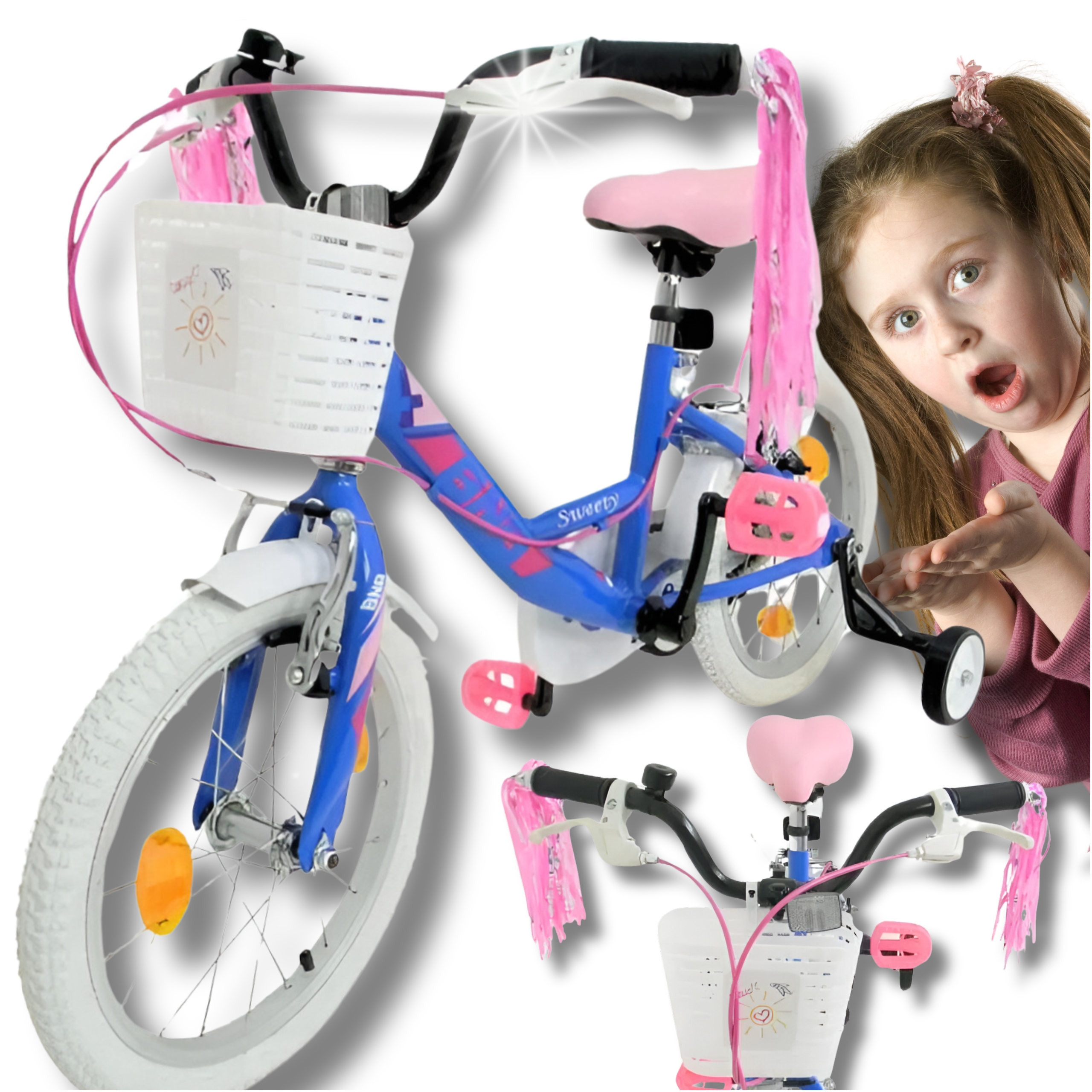 Rower Rowerek Dziecięcy 16 Cali Dla Dzieci Dla Dziewczynki Sweety