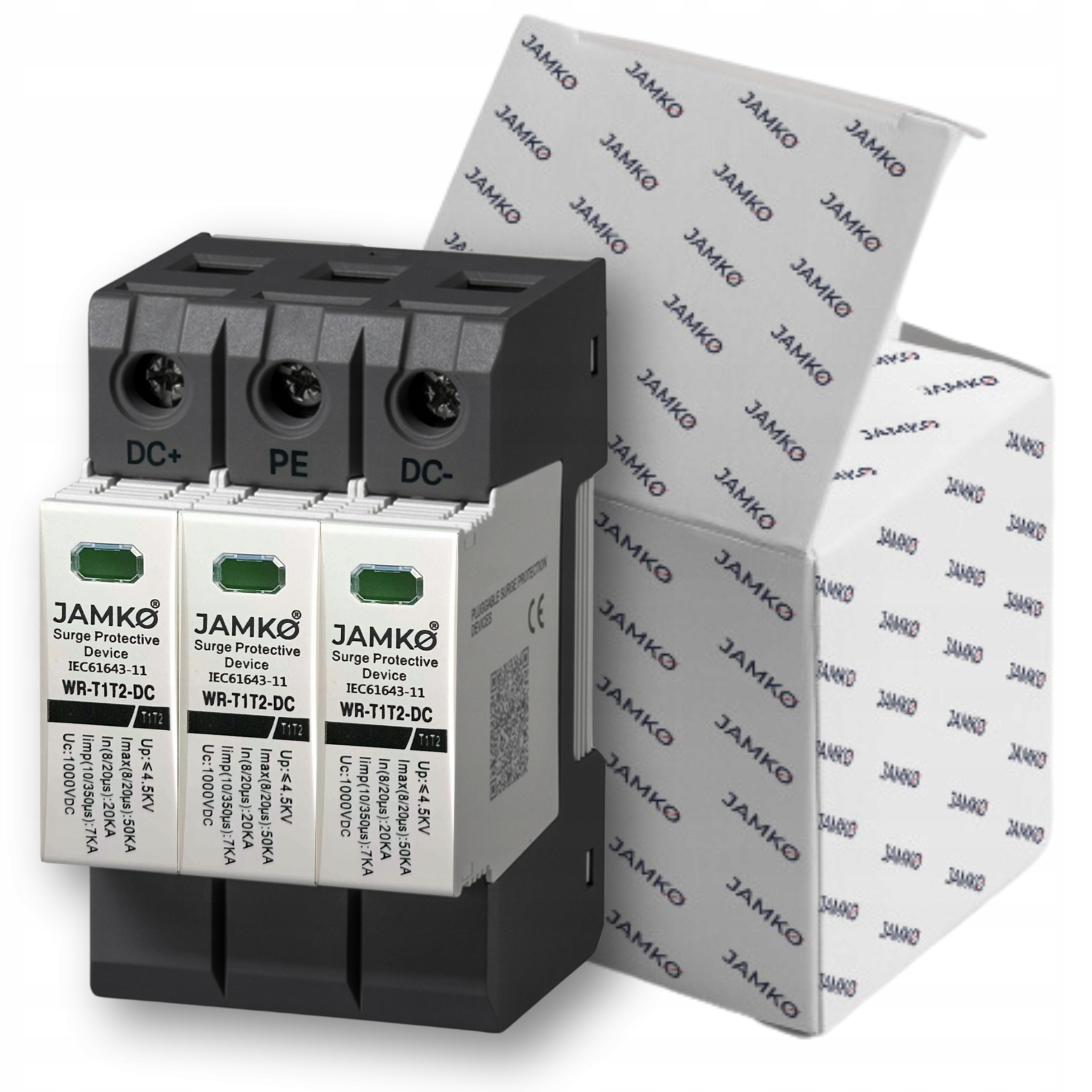 Omezovač Přepětí Fotovoltaika Ochrana Sítě Pv 3P 1000V DC T1 T2