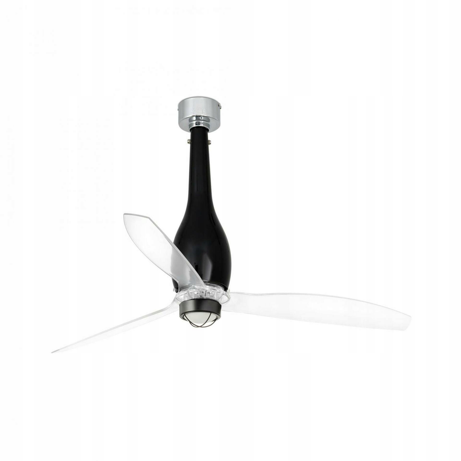 Stropný ventilátor Faro Eterfan M Led čierna/transparentná, DC motor, Led