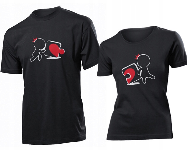 

Koszulki dla par Puzzle Serce Walentynki XL