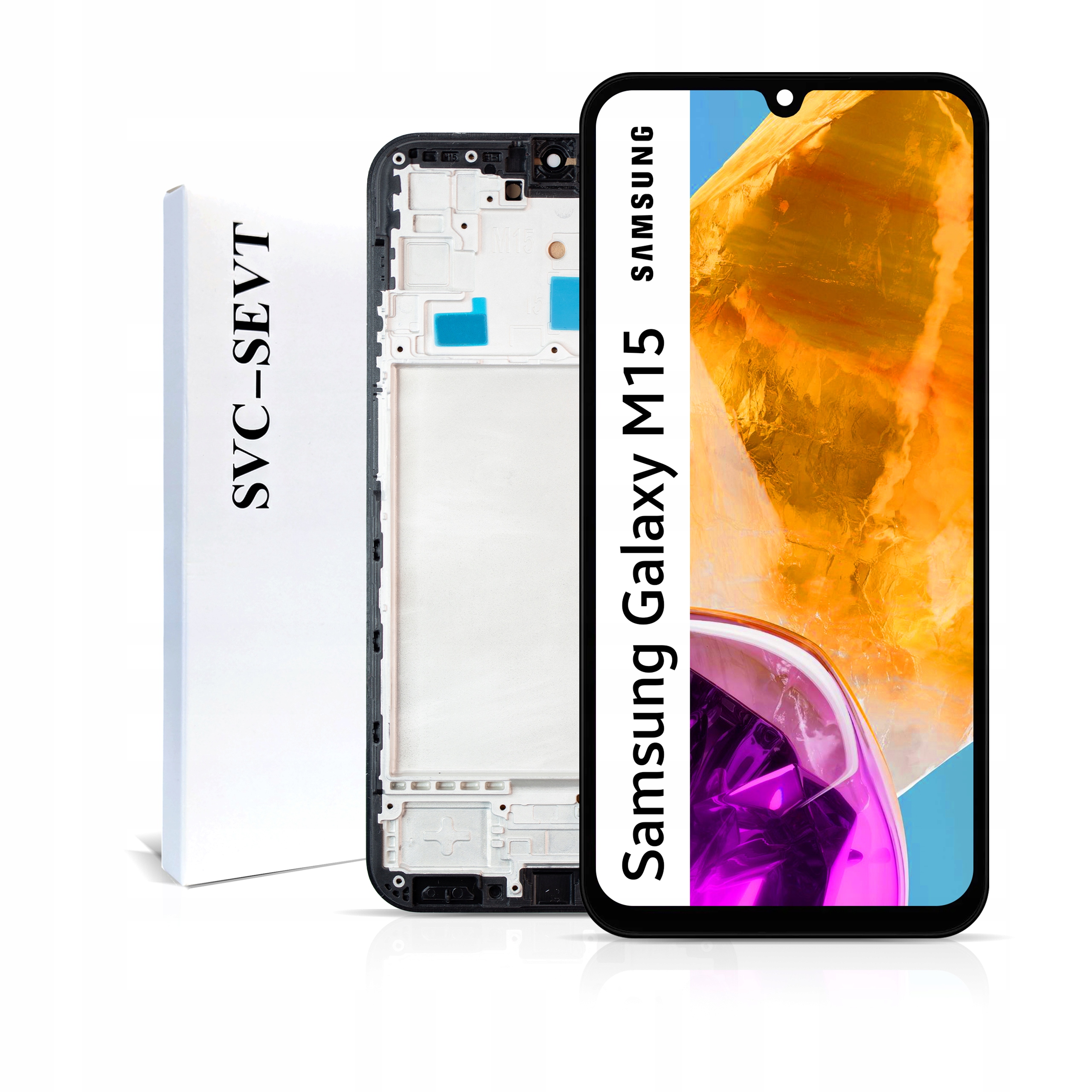 SM-M156B/DS LCD pre Samsung M15 Service Pack Rámček Matrica Originál Zila