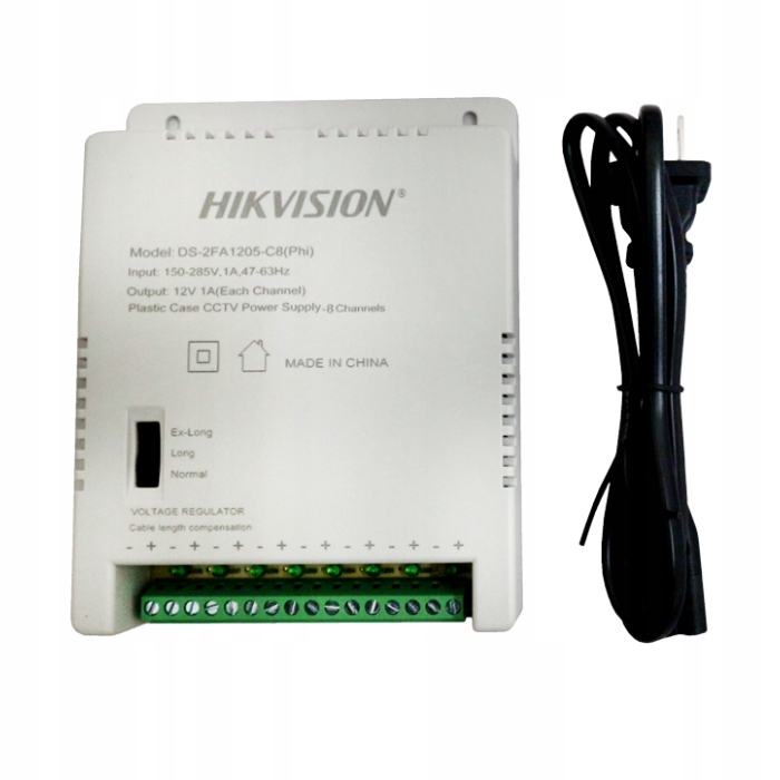

Zasilacz Hikvision do 8 Kamer Monitoringu 8x1A