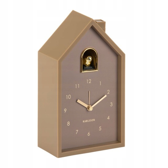 Budík s kukačkou, stojanový hodinový stojan na baterie, hnědý Cuckoo Oro